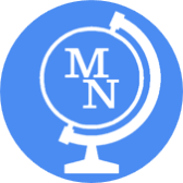 Icon depicting a globe with the letters MN inside